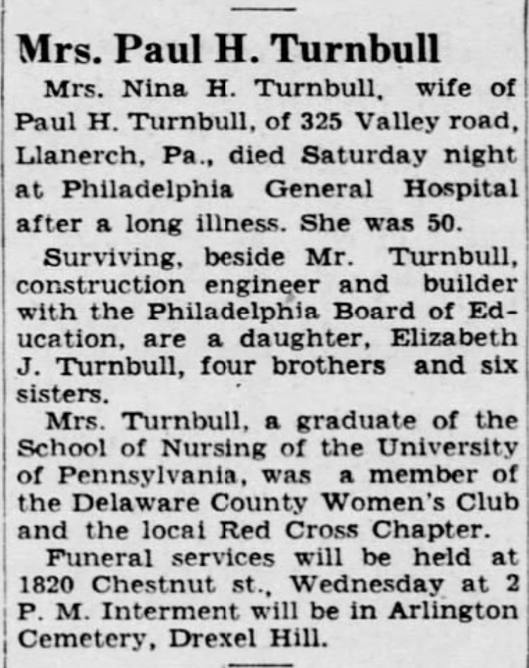Nina Turnbull dies
